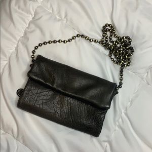 Free People Brown/Black Crossbody Wallet on Chain